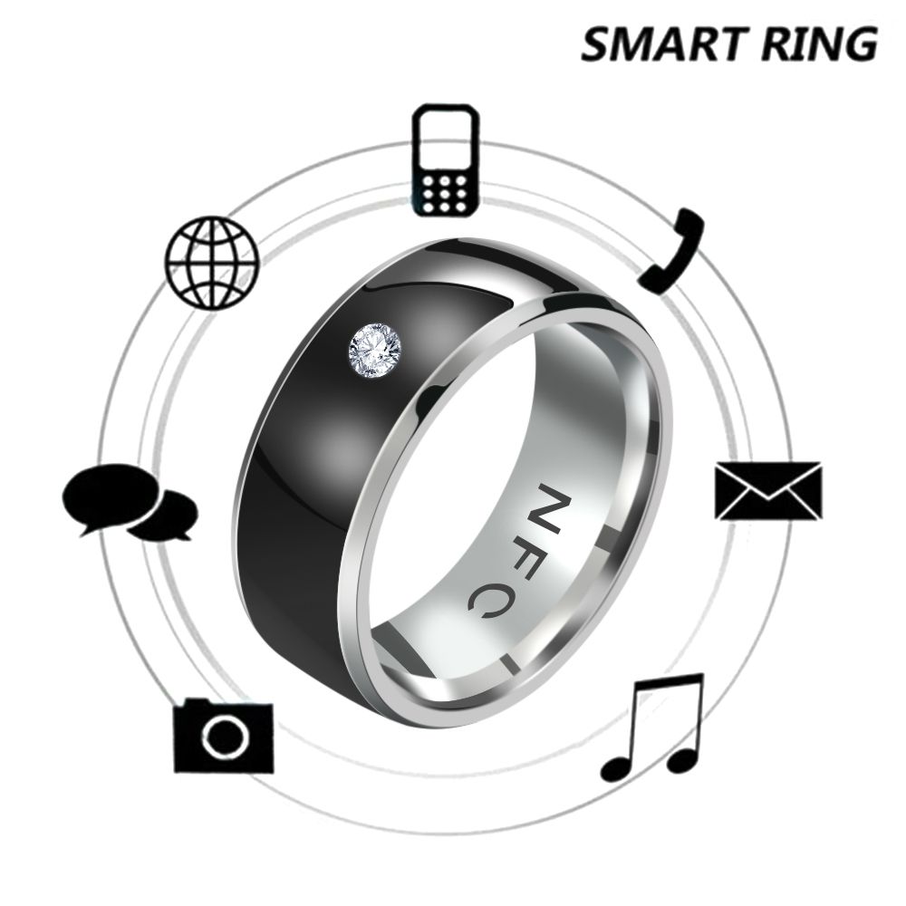 Smart Ring Nfc Pay - NFC แหวนนิ้วอัจฉริยะแหวนแฟชั่น Rhinestone สวมใส่อัจฉริยะเชื่อมต่ออุปกรณ์โทรศัพท์ Android แหวนกันน้ํา
