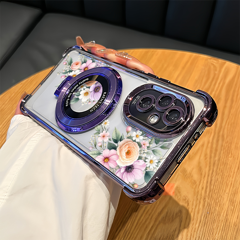 Oppo Reno 12 - เคสโทรศัพท์ลายดอกไม้สีชมพูขนาดเล็กสำหรับ OPPO Reno 16 FS 15C