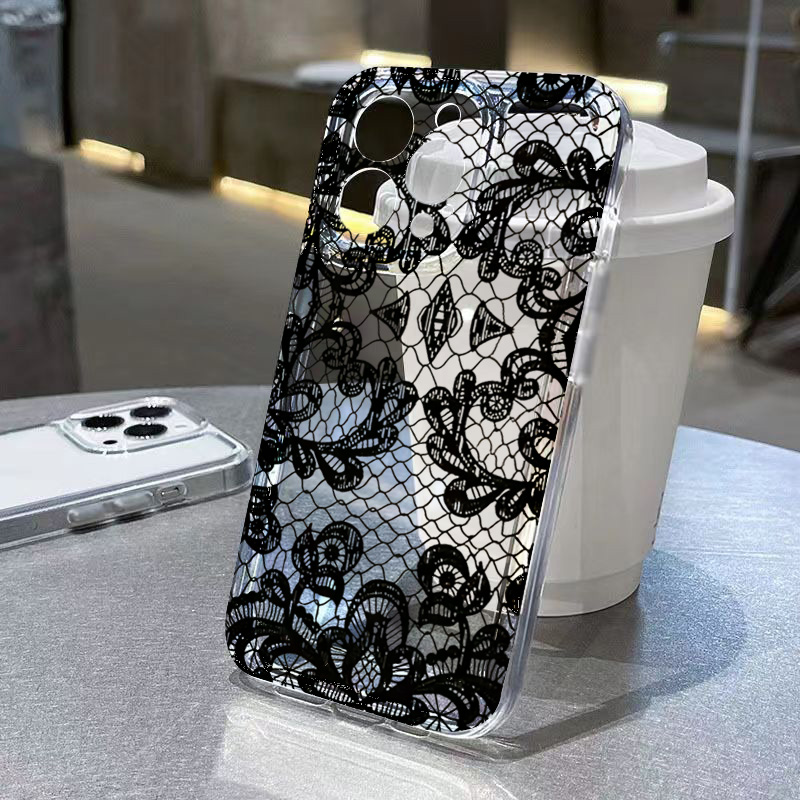 เคสโทรศัพท์ลายดอกไม้ลูกไม้สีดำ - Xiaomi Poco X6 บทวิจารณ์และราคา