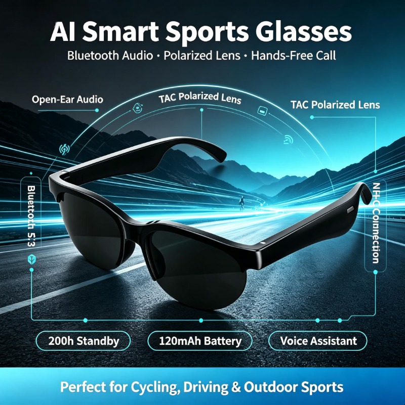 แว่นตากีฬาอัจฉริยะ ระบบเสียงแบ - Smart Glasses Lens บทวิจารณ์และราคา
